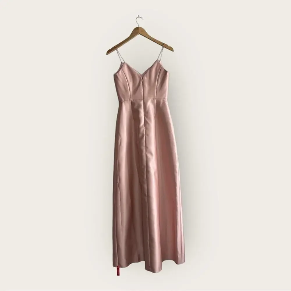 NWT | Alfred Sung | Sateen Twill Dress V-Neck w/ Pockets | Toasted Sugar | 2 - Picture 4 of 13